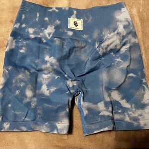 SOLD Darc Sport Blue and White Tie-Dye Seamless Training Shorts